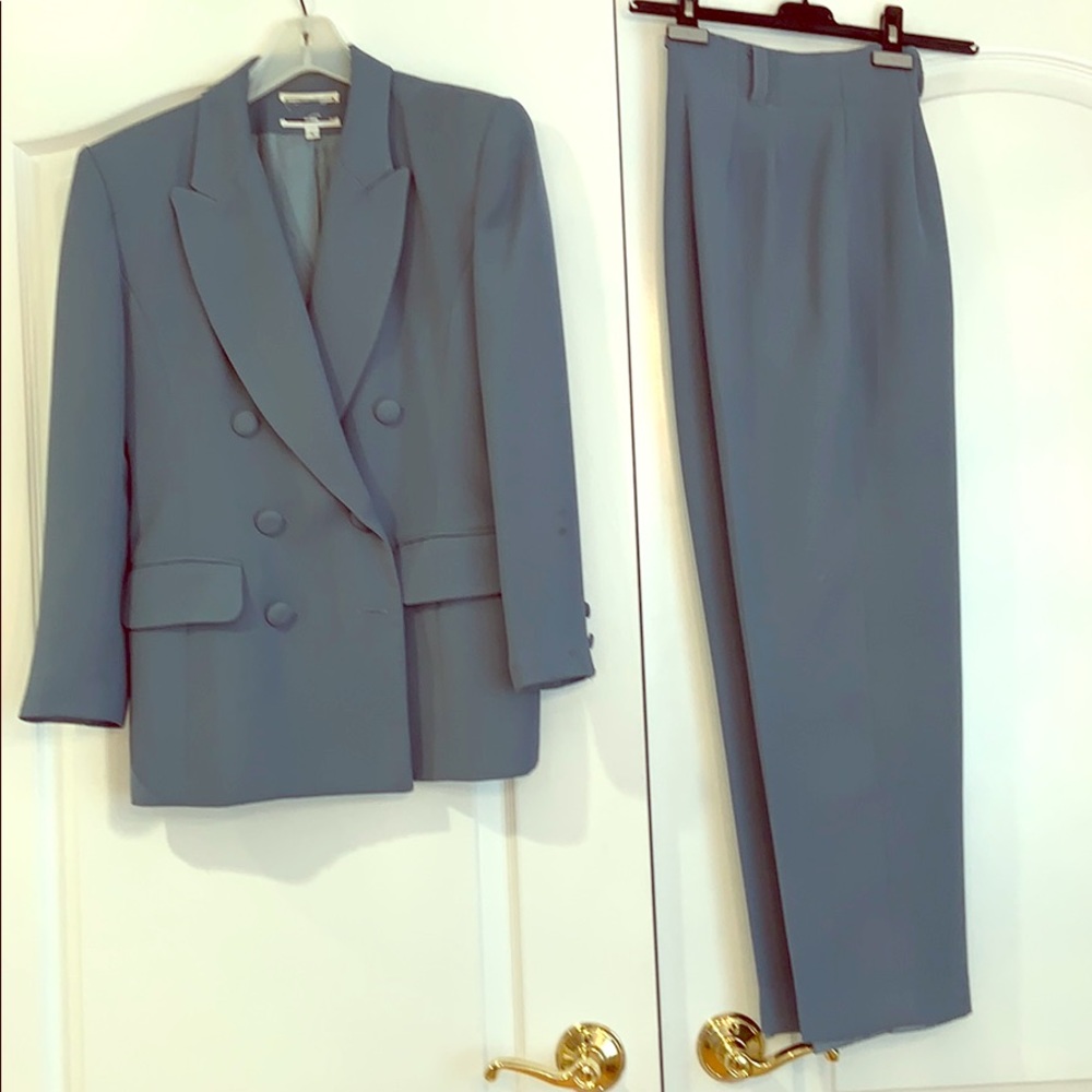 Green suit pants and jacket